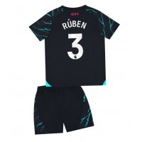 Dres Manchester City Ruben Dias #3 Tretina pre deti 2023-24 Krátky Rukáv (+ trenírky)
